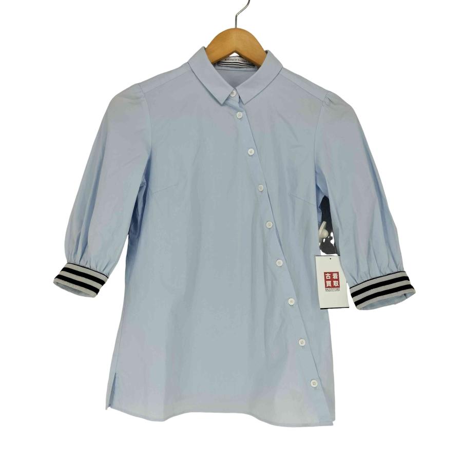borders at balcony(ボーダーズアットバルコニー) アシンメトリーボタン 七分袖シャツ レディース JPN：36 【中古】【ブランド古着バズストア】 BORDERS at BALCONY（ボーダーズアットバルコニー） アシンメトリー