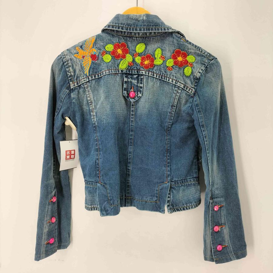 MAX ＆ CO.(マックスアンドコー) 花刺繍デザイン ダメージ加工 デニム 