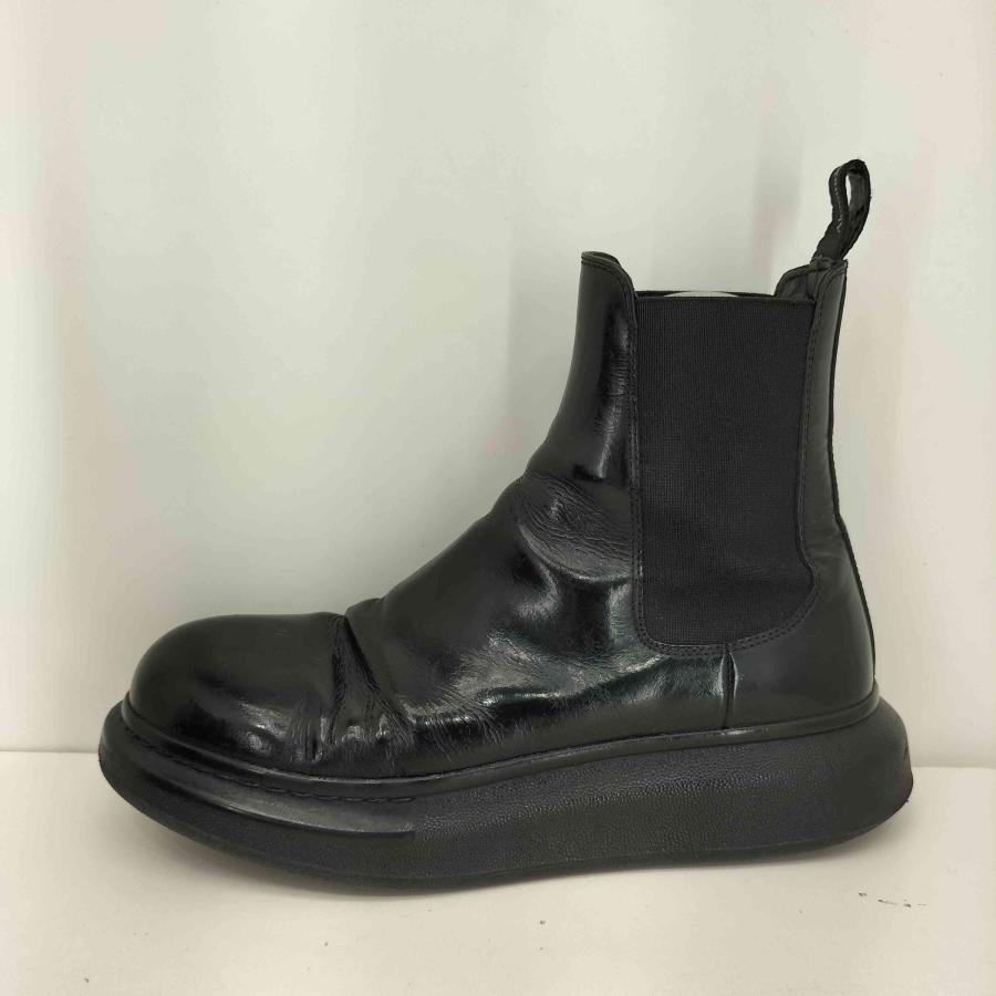 希少 新品未使用品 Alexander Mcqueenサイドゴアブーツ 35 新品未使用】AlexanderMcQueen ブラック サイドゴアブーツ スタッツ
