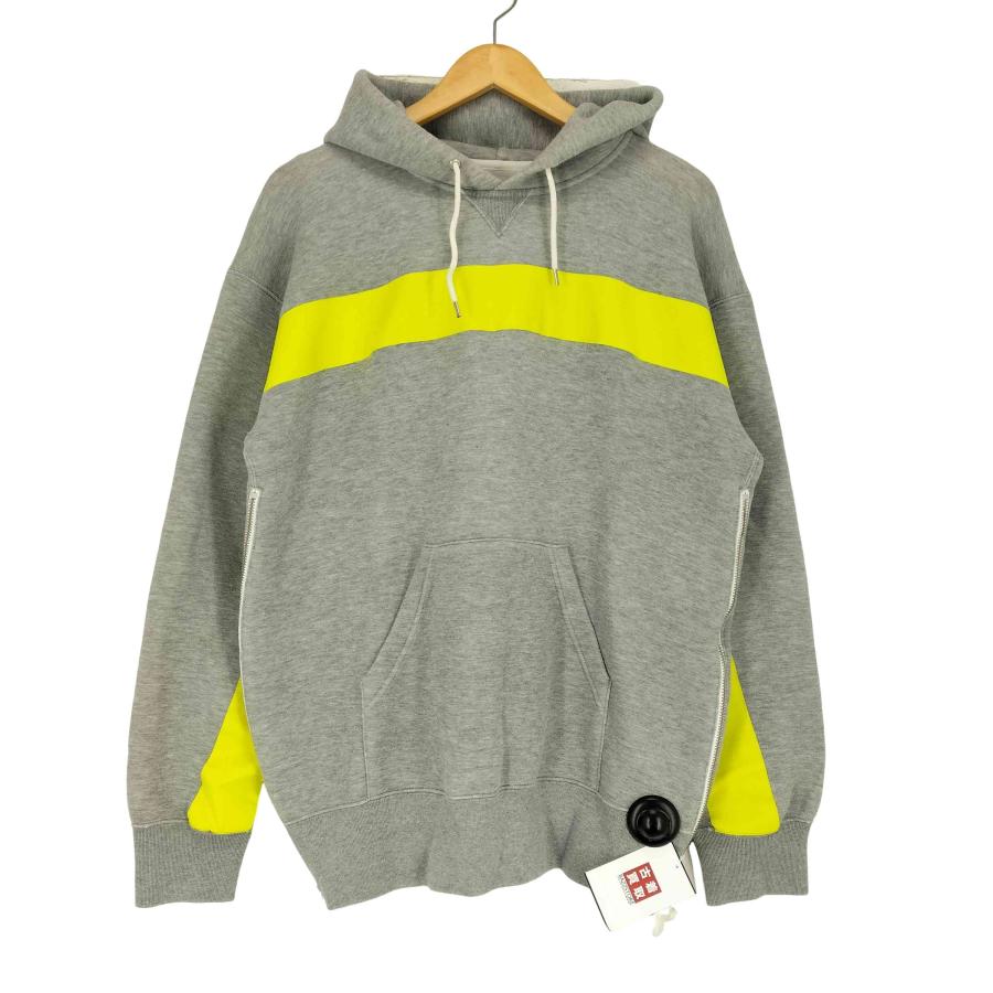 Sacai(サカイ) リフレクターデザイン サイドジッププルオーバーパーカー メンズ  M【中古】【ブランド古着バズストア】 sacai（サカイ） リフレクターデザイン サイドジッププルオーバー