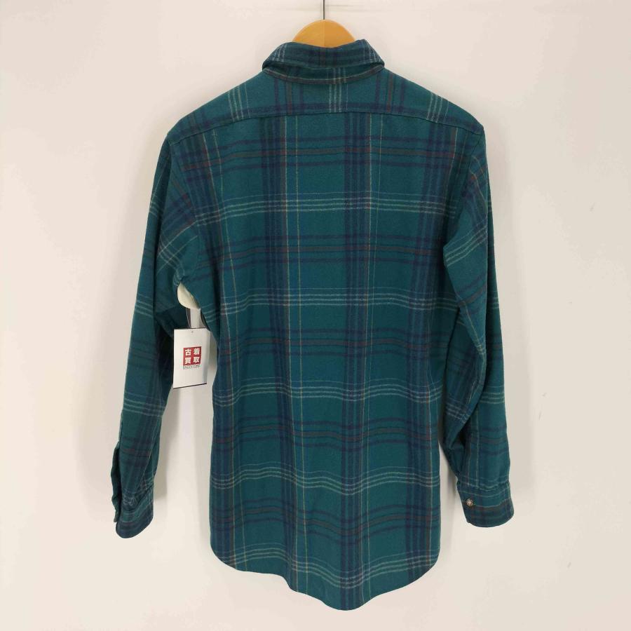 し*ん様 【美品】70s PENDLETON 青白チェック ネルシャツ 70年代当時物》ペンドルトン PENDLETON 緑青☆ネルシャツ S