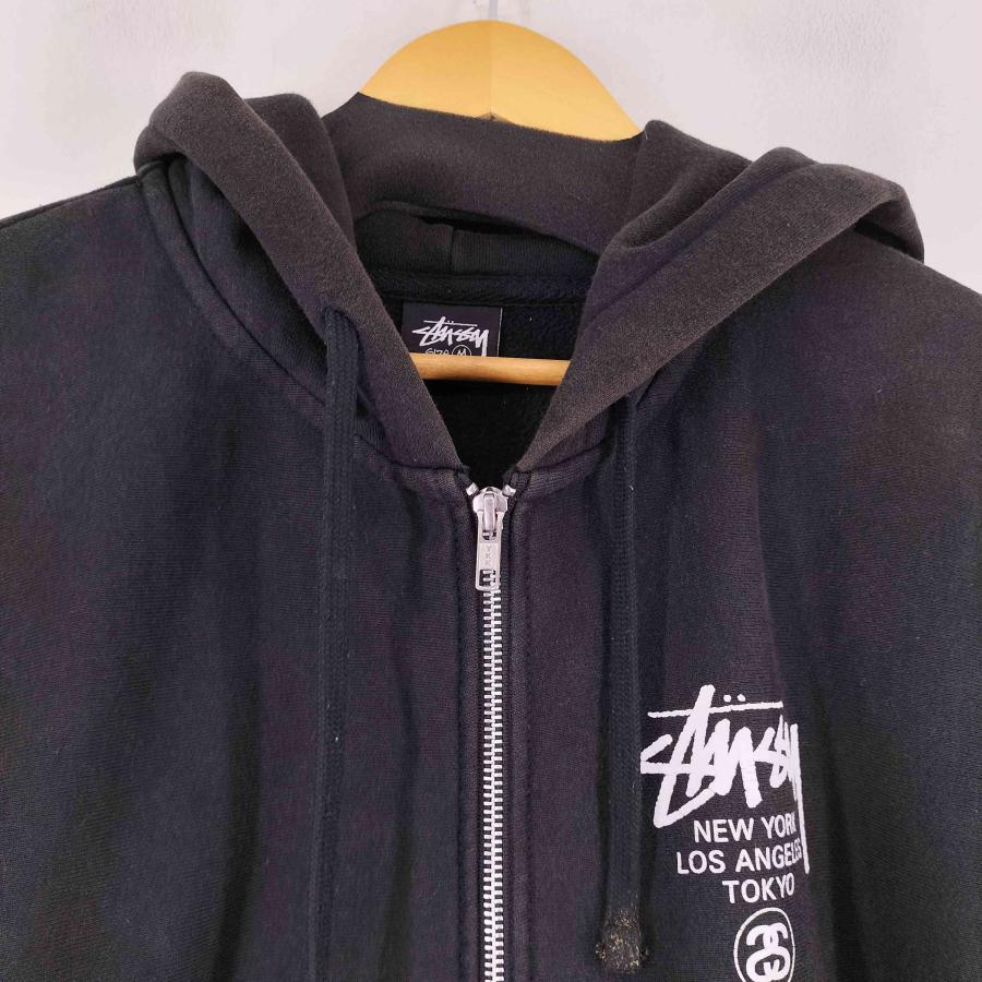 ❗️期間限定SALE❗️ステューシー ワールド ツアー ジップ フーディ ブラックM ☆送料・関税込☆STUSSY☆World Tour Zip Hoodie Black 2024