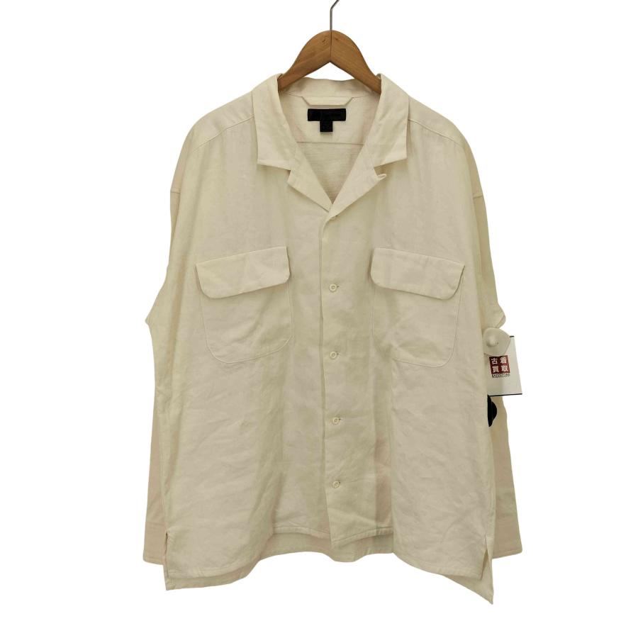 NIGEL CABOURN(ナイジェルケーボン) オープン カラー シャツ リネン フリース OPEN COLLAR SHIRT LINEN FLEECE リネンコットン ボックスシャツ メンズ  52【中古】【ブランド古着バズストア】 NIGEL CABOURN（ナイジェルケーボン） オープン カラー シャツ リネン