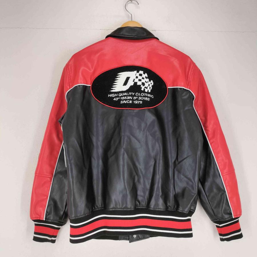 ZARA ZARA(ザラ) 総刺繍 フェイクレザーレーシングジャケット