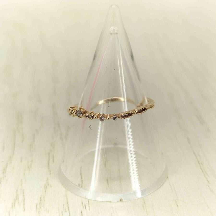 美品 agete アガットete エテ YG ダイヤモンド リング 12号 agete agete(アガット) 0.06ct K10 ダイヤリング レディース 14