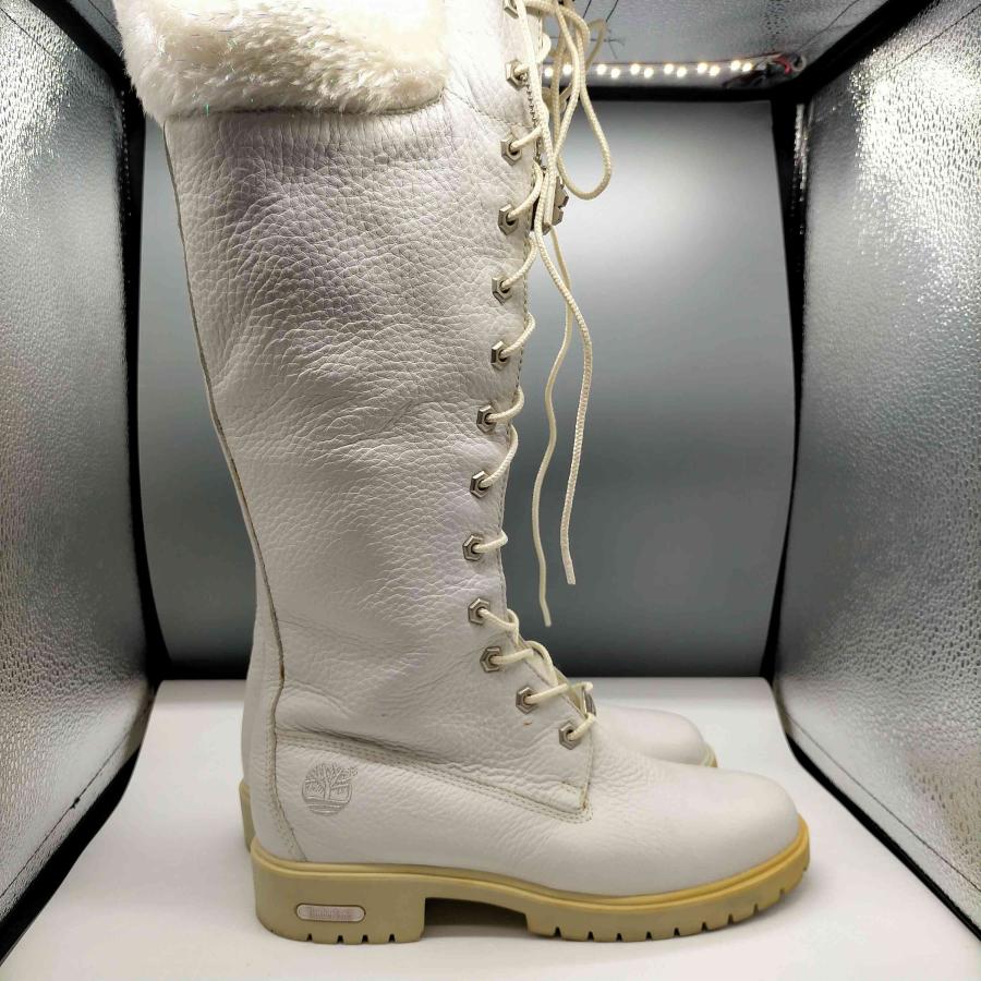 Timberland（ティンバーランド） ラメ ファー ロゴ 刺繍 シボ革 レザー