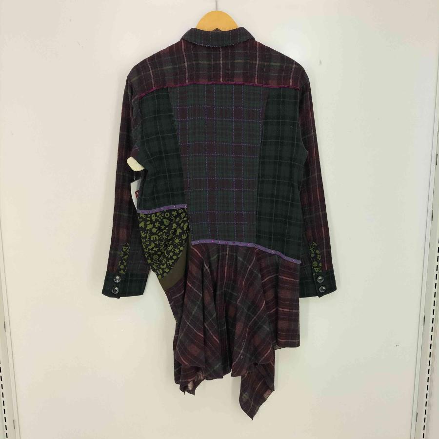 アルベロベロ パッチワーク 異素材切替 変形 シャツワンピース