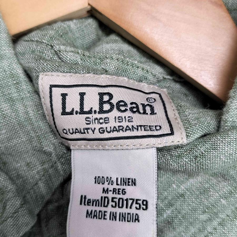 L.L.Bean（エルエルビーン） 00S インド製 リネン100% ポケットシャツ 