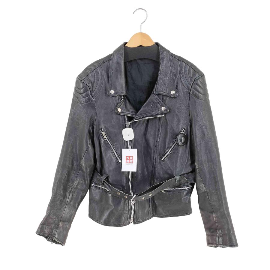 USED古着(ユーズドフルギ) レザー ダブルライダースジャケット メンズ  