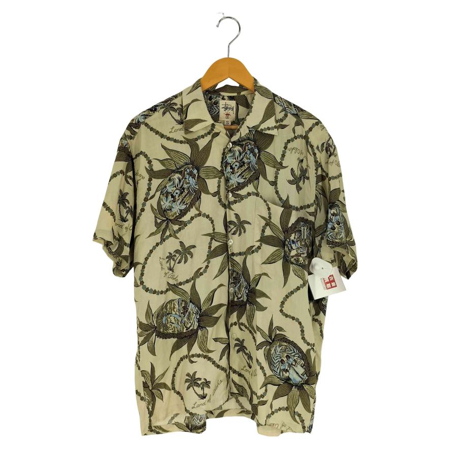 Stussy(ステューシー) 80S~90S  白タグ Land hawaii レーヨン アロハシャツ メンズ import：S 【中古】【ブランド古着バズストア】 STUSSY（ステューシー） 80S~90S 白タグ Land hawaii レーヨン アロハ