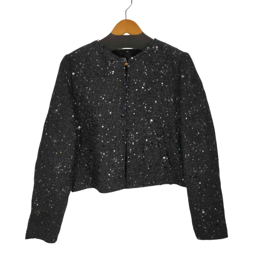 ZARA（ザラ） スパンコール ノーカラージャケット レディース M 中古