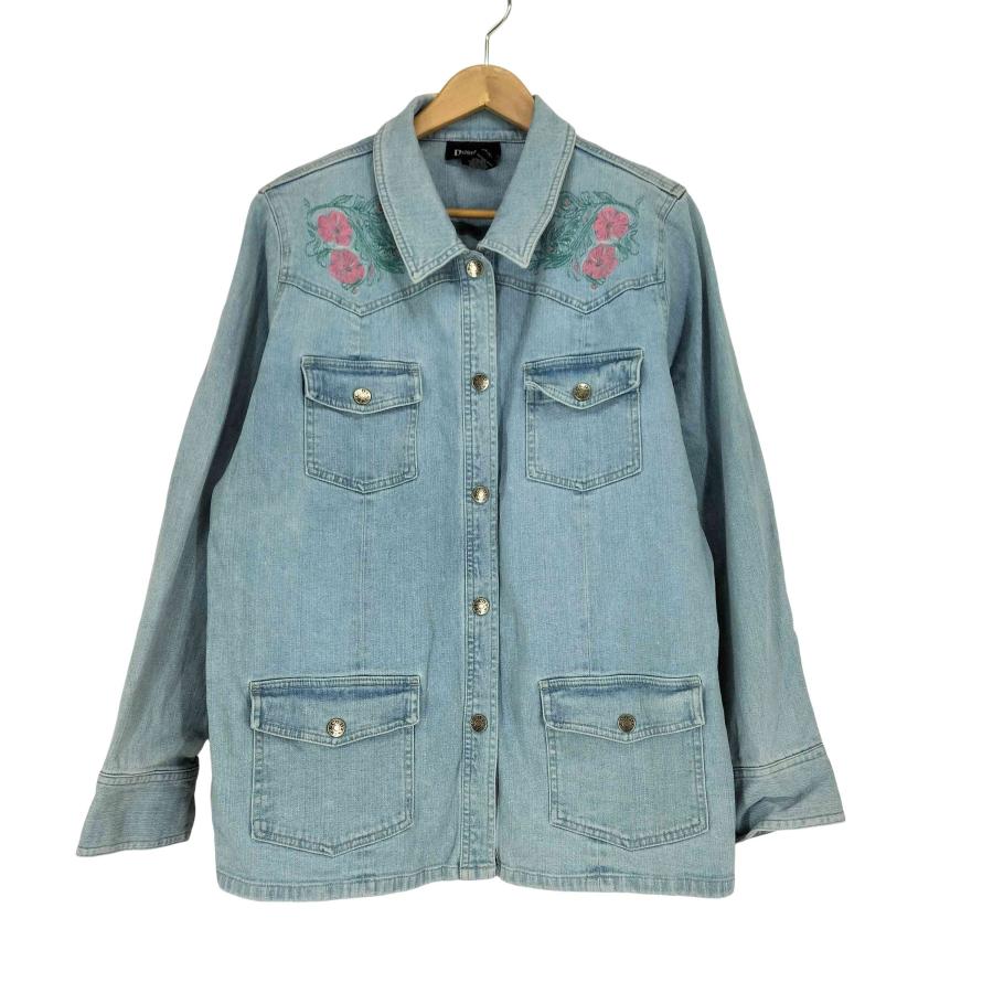 Denim＆Co(デニムアンドコー) フラワー刺繍デニムジャケット