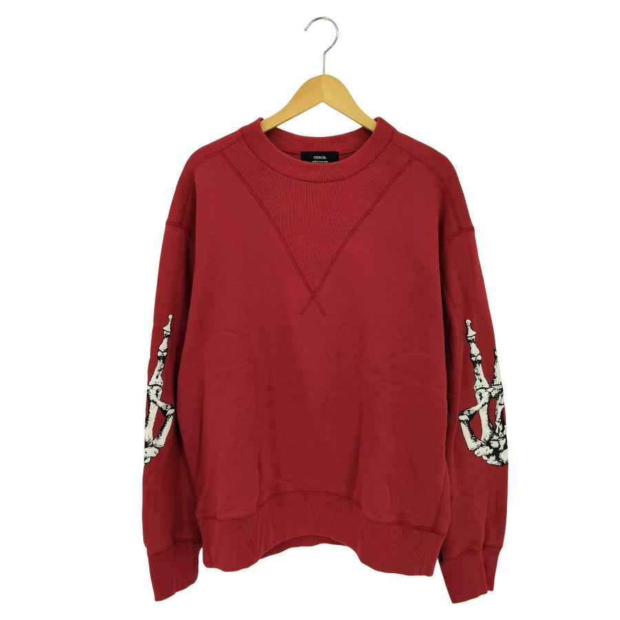 USED古着(ユーズドフルギ) {{ENSOU.}} Peace Sweatshirt 袖プリント スウェット メンズ JPN：L 【中古】【ブランド古着バズストア】 USED古着(ユーズドフルギ) {{ENSOU.}} Peace Sweatshirt 袖プリント