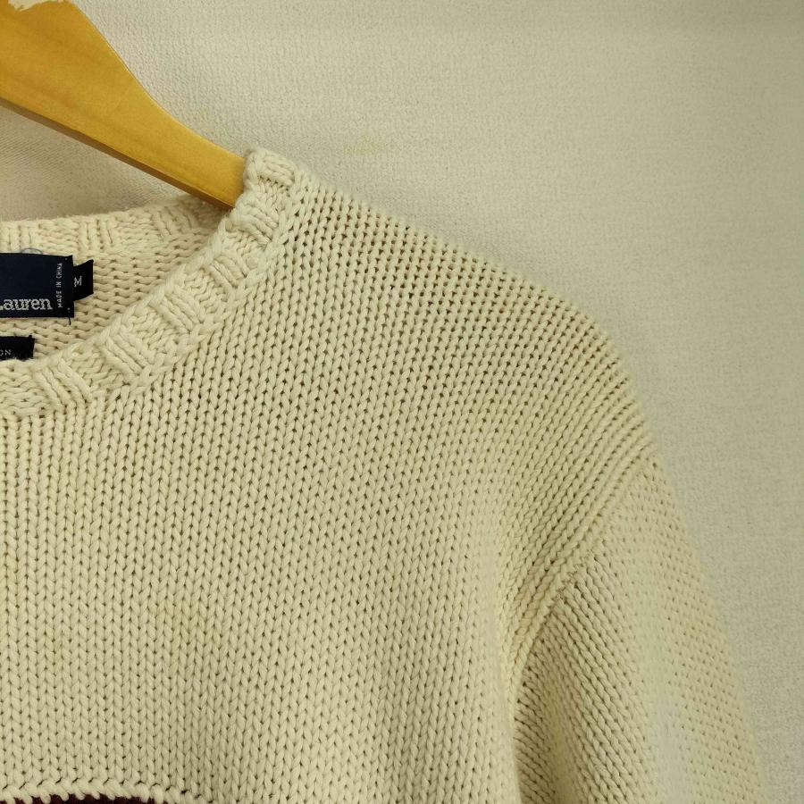 Polo by RALPH LAUREN(ポロバイラルフローレン) 90S コットン 星条旗 クルーネックニット メンズ import：M 【中古】【ブランド古着バズストア】 Polo by RALPH LAUREN(ポロバイラルフローレン) 90S コットン 星条旗