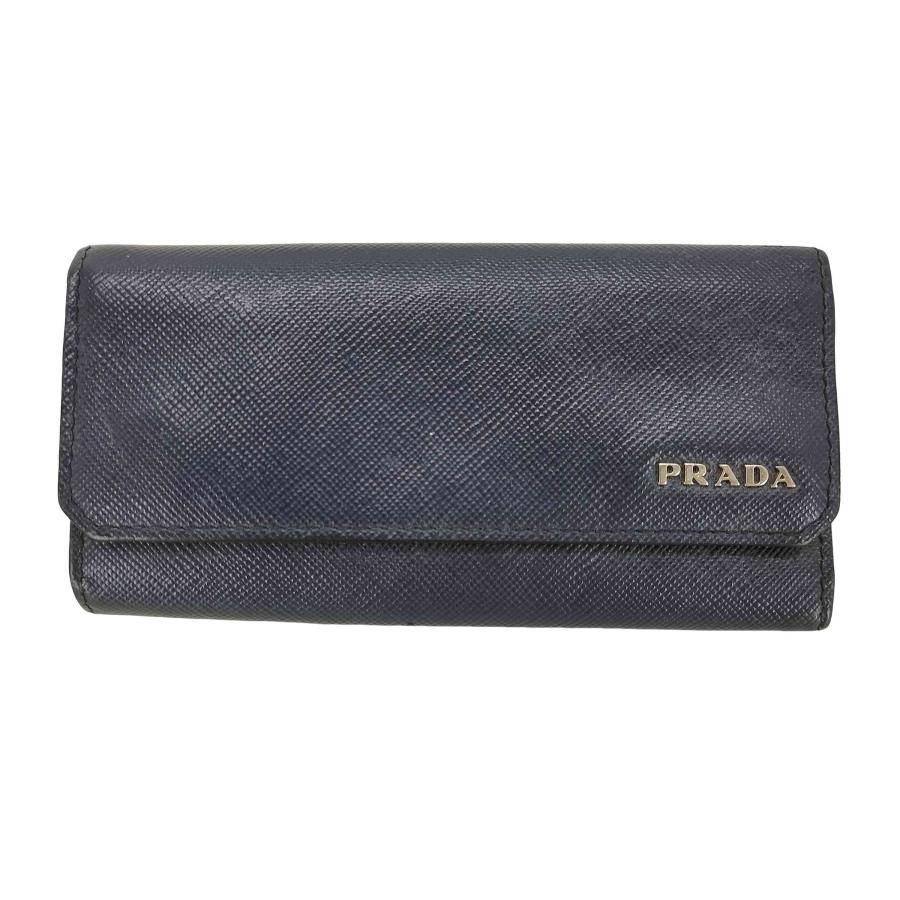 未使用級 PRADA 6連キーケース サフィアーノレザー ブラック PRADA（プラダ） サフィアーノレザー 6連キーケース メンズ 表記無