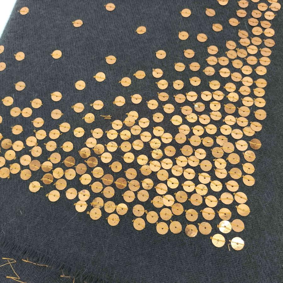 DRIES VAN NOTEN(ドリスヴァンノッテン) 90s ベルギー製 スパンコールデザイン ウールマフラー Archive レディース 表記無 【中古】【ブランド古着バズストア】 DRIES VAN NOTEN（ドリス ヴァン ノッテン） 90s ベルギー製