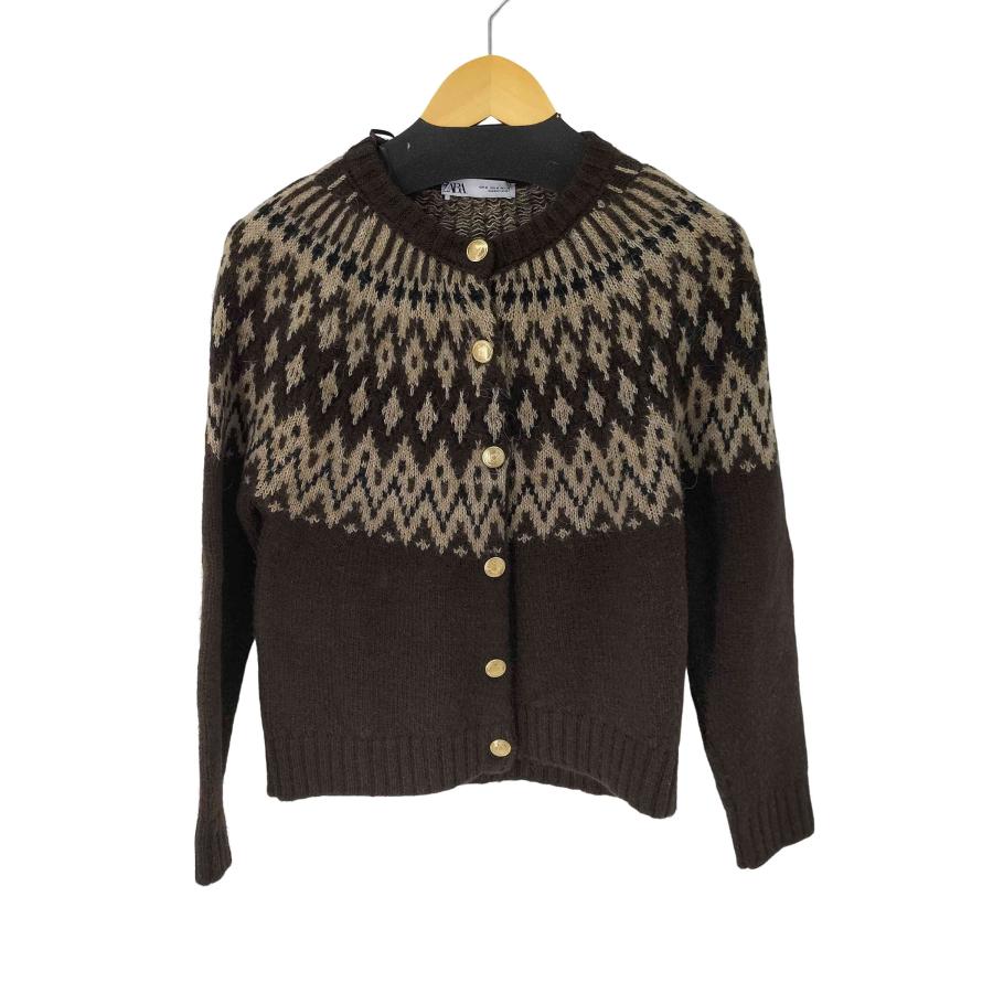 ZARA（ザラ） ジャガードニット カーディガン レディース import：M