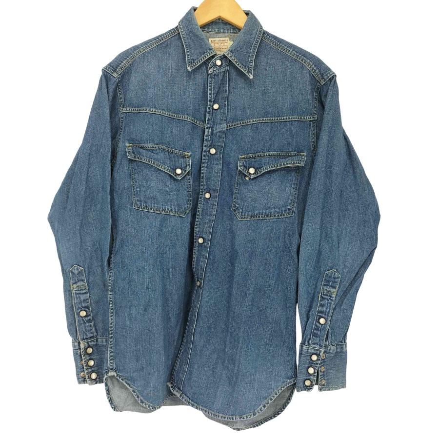 Levis(リーバイス) 復刻 ロングホーン デニムウエスタンシャツ メンズ US：38 【中古】【ブランド古着バズストア】 Levi's（リーバイス） Levis(リーバイス) 復刻 ロングホーン デニム