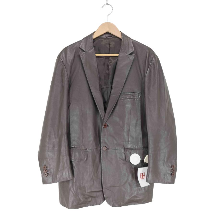 USED古着(ユーズドフルギ) 2Bラムレザーテーラードジャケット メンズ  L【中古】【ブランド古着バズストア】 USED古着(ユーズドフルギ) 2Bラムレザーテーラードジャケット メンズ L