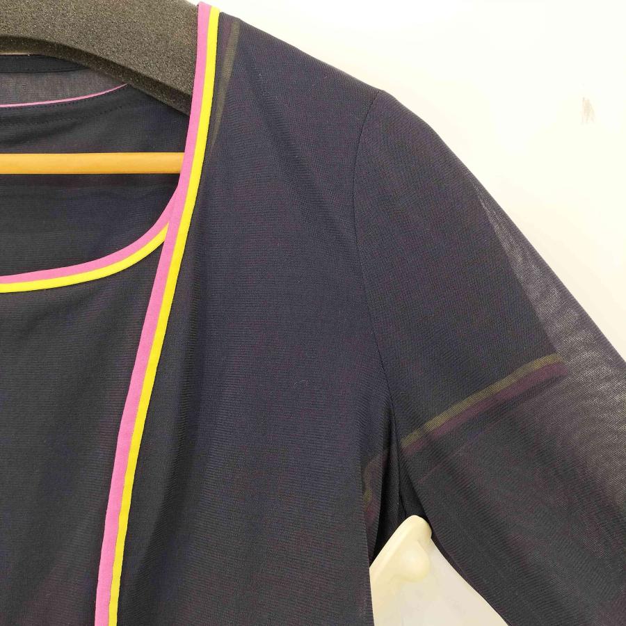 LEONARD(レオナール) 7分袖ボレロ付 フラワープリント切替半袖ワンピース レディース FR：36 【中古】【ブランド古着バズストア】 LEONARD（レオナール） 7分袖ボレロ付 フラワープリント切替半袖