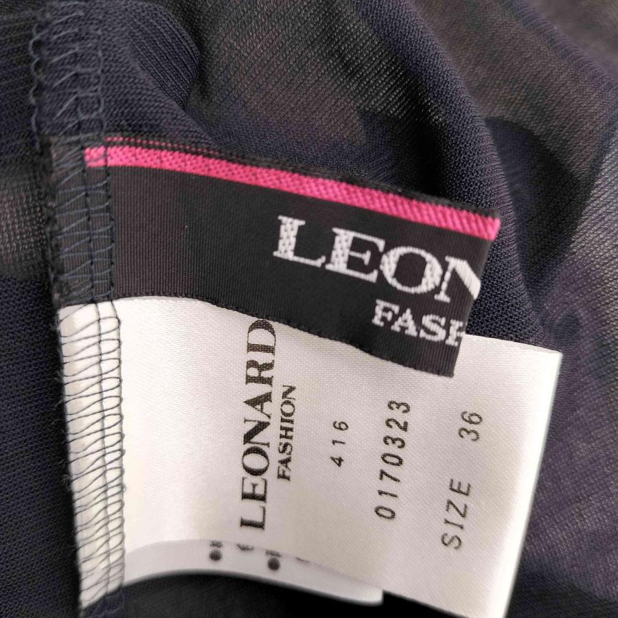 LEONARD（レオナール） 7分袖ボレロ付 フラワープリント切替半袖