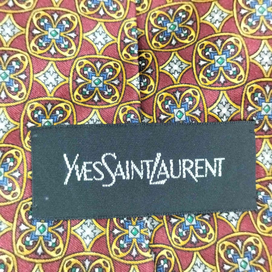 Yves Saint Laurent Laurent(イヴサンローラン) 総柄シルクネクタイ