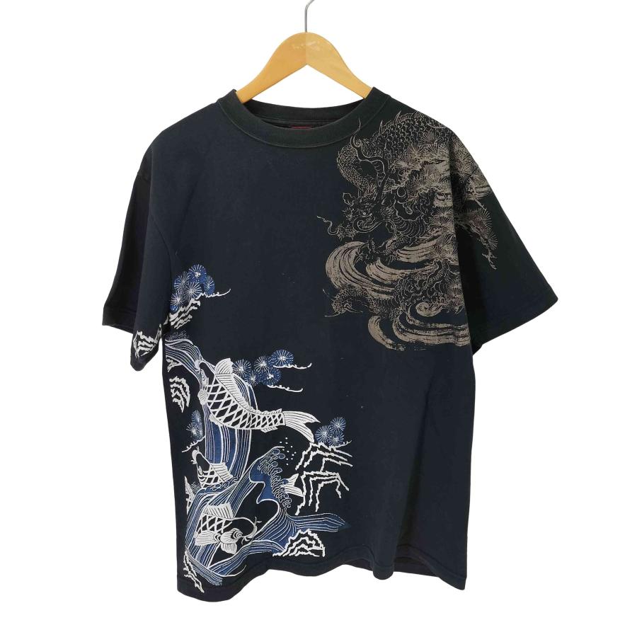 泥棒日記 泥棒日記(ドロボウニッキ) 和柄プリントTシャツ メンズ 大大