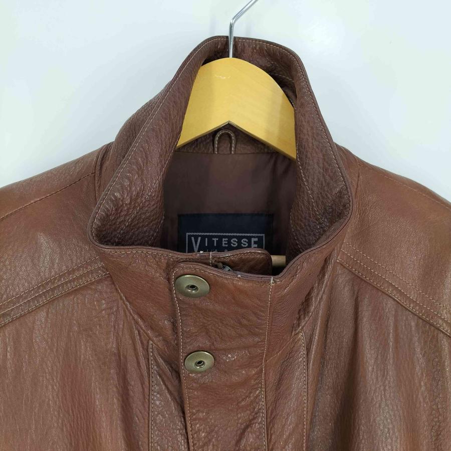 USED古着(ユーズドフルギ) {{VITESSE}} ハイネック レザーハーフコート