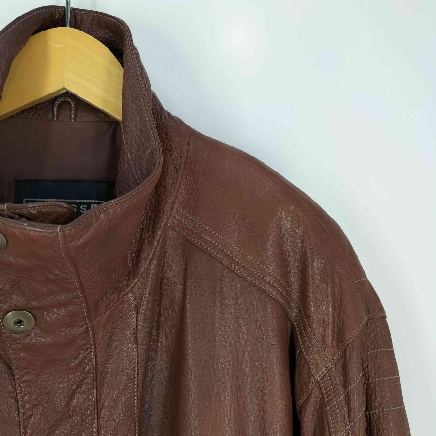 USED古着(ユーズドフルギ) レザーコート メンズ JPN：L 【中古】【ブランド古着バズストア】 USED古着(ユーズドフルギ) {{VITESSE}} ハイネック レザーハーフコート