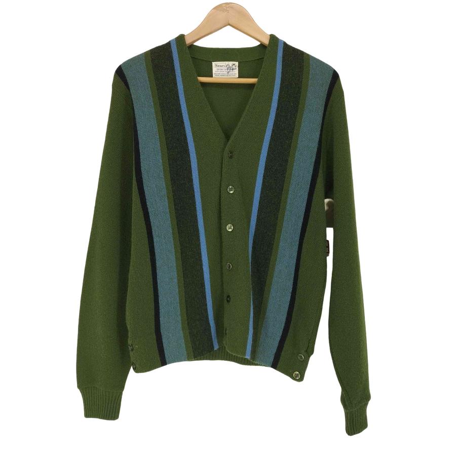 Sears(シアーズ) 70s シェルボタン ストライプアクリルカーディガン