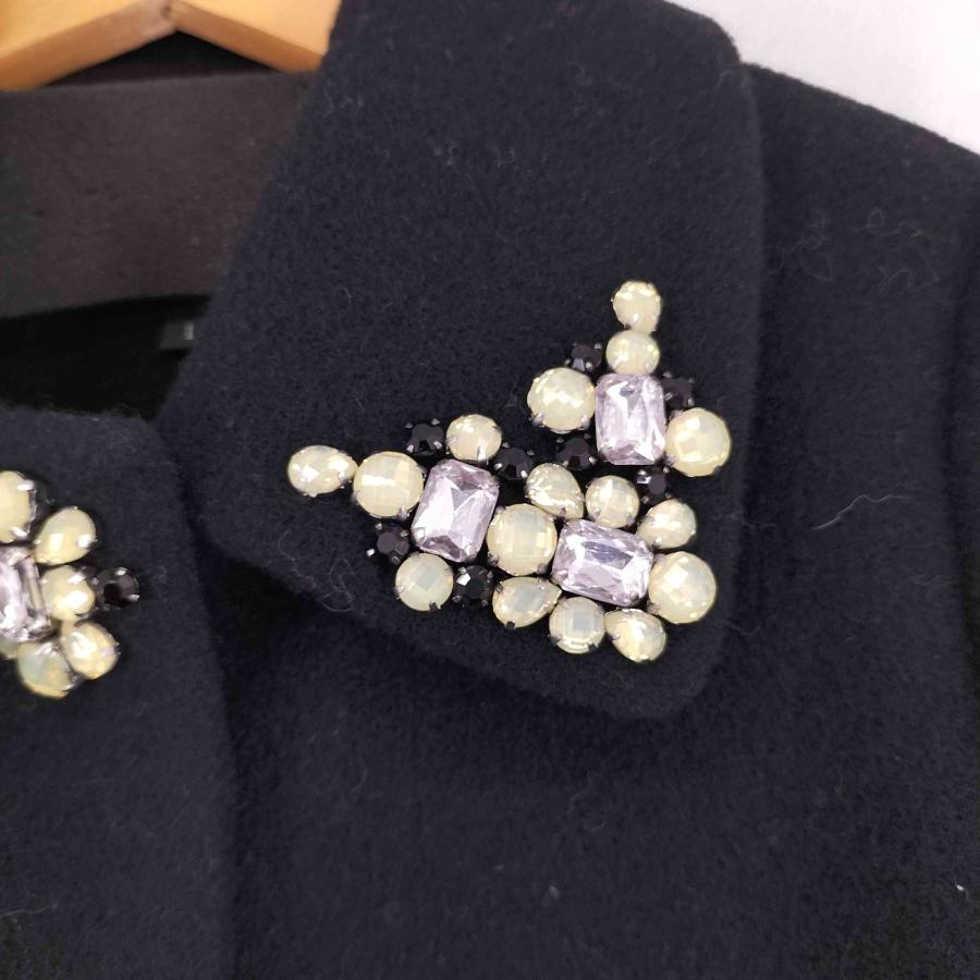 【中古】ヒューゴボス HUGO BOSS ツイードジャケット ビジューボタン ショート丈 40 ピンク /FF ■GY62 レディース ヒューゴボス HUGO BOSS ツイードジャケット ビジューボタン ショート