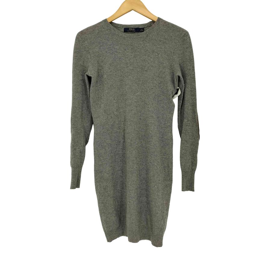 【未使用級】ポロラルフローレン カシミヤウール エルボーパッチ ニットワンピース POLO RALPH LAUREN（ポロ・ラルフローレン） エルボーパッチ ニット