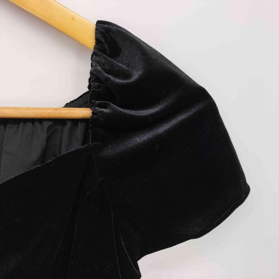 USED古着(ユーズドフルギ) {{etoll.}} VELOUR ROSETTE FLARE DRESS