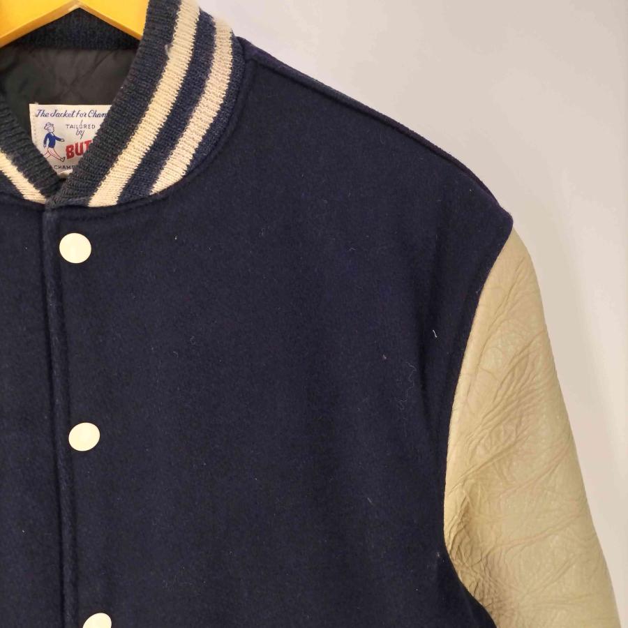 BUTWIN(バトウィン) 60S~70S アームレザー ウールスタジャン メンズ US：40 【中古】【ブランド古着バズストア】 BUTWIN（バトウィン） 60S~70S アームレザー ウールスタジャン メンズ