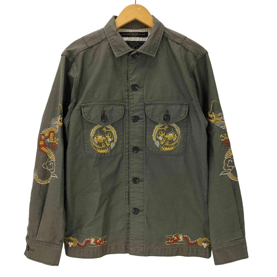 EGO TRIPPING(エゴトリッピング) U.S.S. McCaffery DDE 860 竜 ドラゴン 刺繍 ミリタリー シャツ メンズ  48【中古】【ブランド古着バズストア】 EGO TRIPPING（エゴトリッピング） U.S.S. McCaffery DDE 860 竜