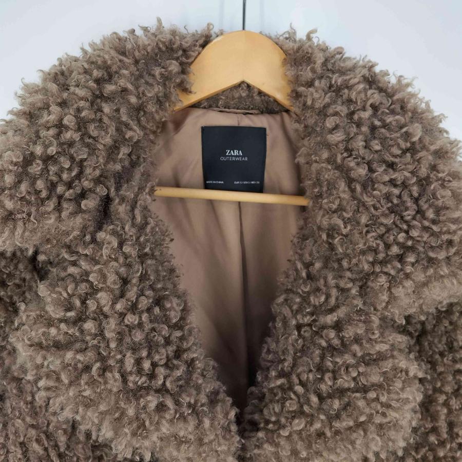 ザラ　プードルコート　レディース　ボアコート　ザラ　ファーコート　ザラ　コート 新品タグ付き ZARA ザラ ロングブークレコート プードルコート ファー