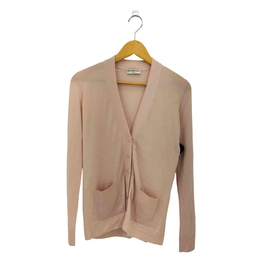 BALENCIAGA(バレンシアガ) カシミヤ ダブルポケット Vネック ロングスリーブ 薄手カーディガン レディース  34【中古】【ブランド古着バズストア】 BALENCIAGA（バレンシアガ） カシミヤ ダブルポケット Vネック ロング