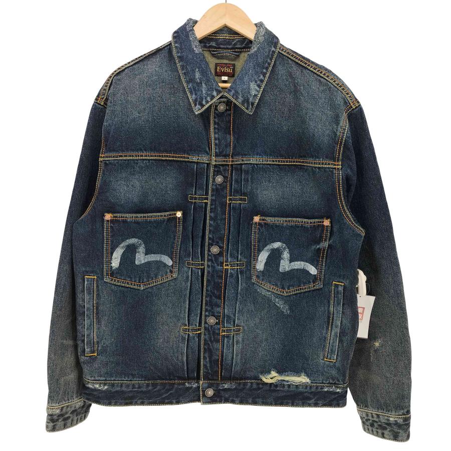 EVISU(エヴィス) WASHED TYPE 2 DENIM JACKET  メンズ JPN：L 【中古】【ブランド古着バズストア】 EVISU（エヴィス） WASHED TYPE 2 DENIM JACKET メンズ JPN：L 中古