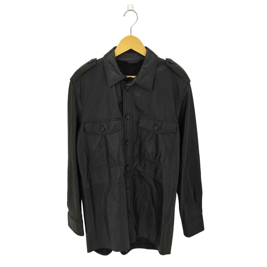 ZARA（ザラ） SRPLS MLTRY CMS PL 09 2ポケット ラムレザーシャツ