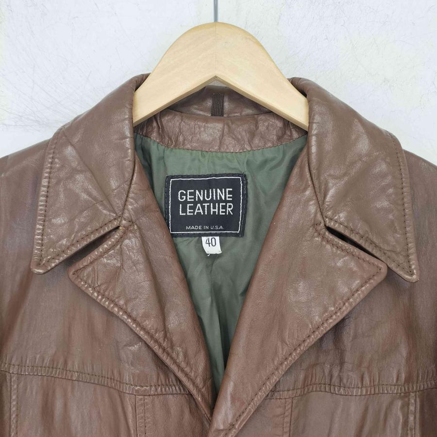 USED古着(ユーズドフルギ) GENUINE LEATHER USA製 レザーカーコート 