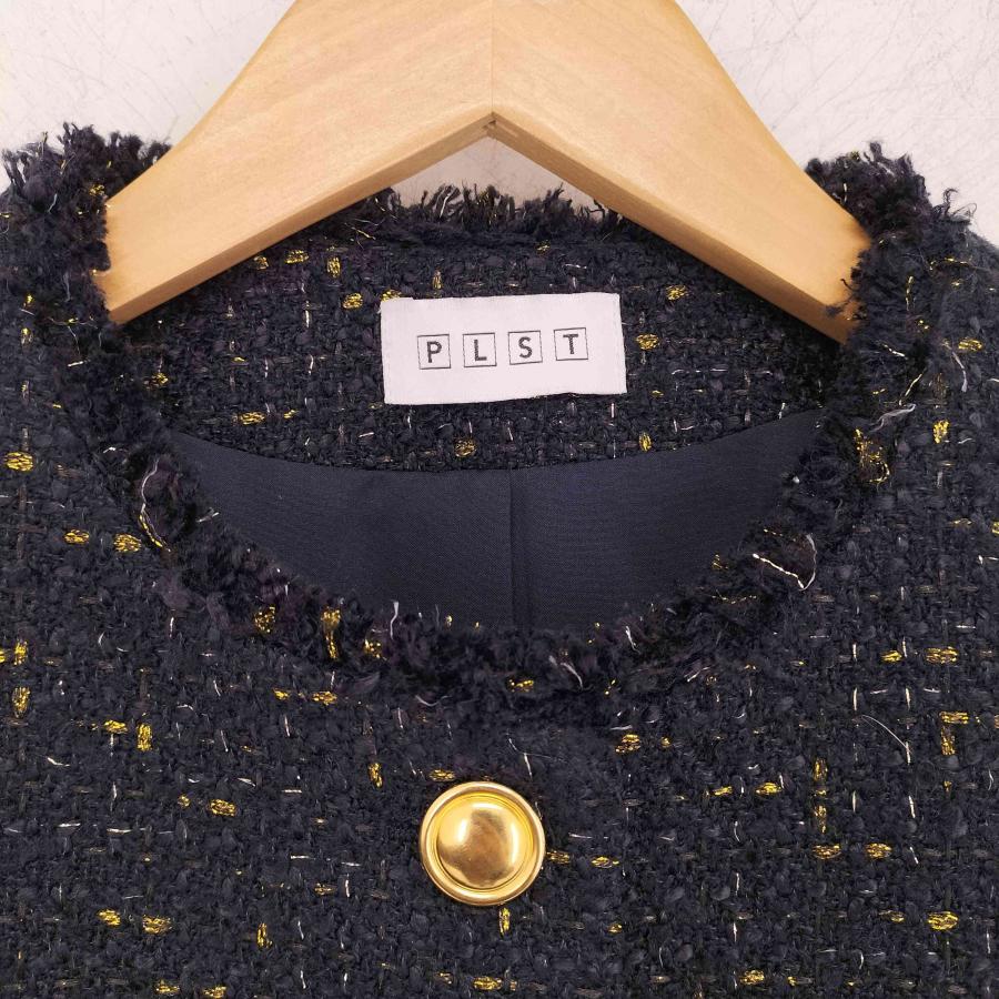 PLST（プラステ） ツイードノーカラージャケット レディース JPN：M