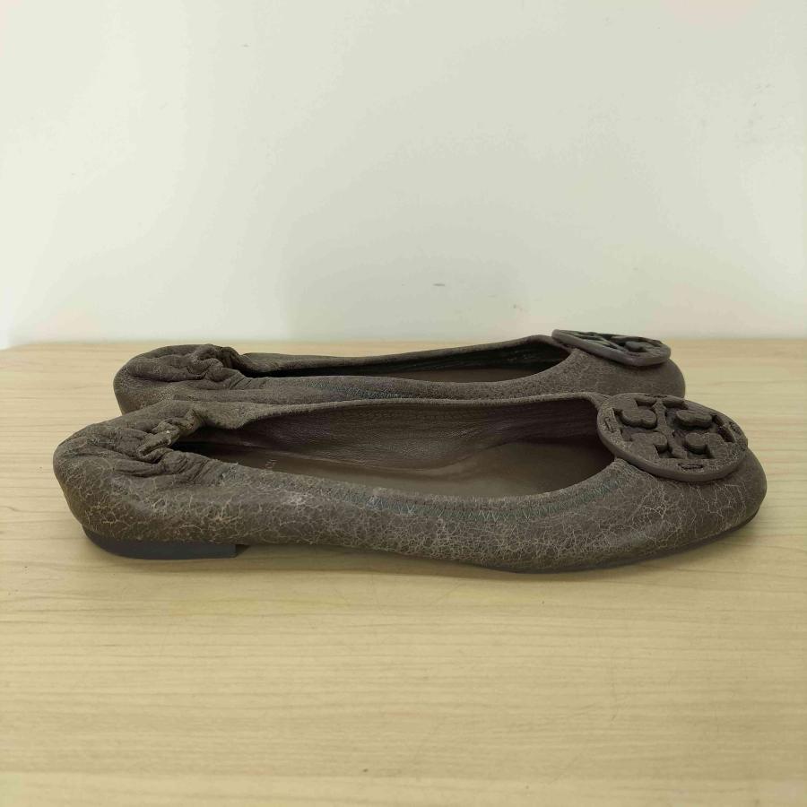 TORY BURCH（トリーバーチ） ロゴ ひび割れ加工 レザー バレエ