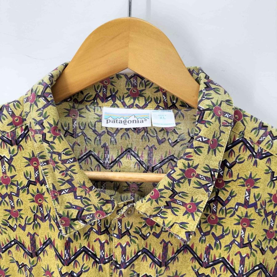 patagonia(パタゴニア) A/Cシャツ 1992 DANCING PALMS/CURRY ダンシン 中古 古着 0804の画像