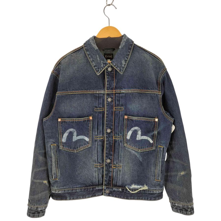 EVISU(エヴィス) 25AW GDC ウォッシュド リラックスフィット デニムジャケット メンズ import：M 【中古】【ブランド古着バズストア】 EVISU（エヴィス） 25AW GDC ウォッシュド リラックスフィット デニム