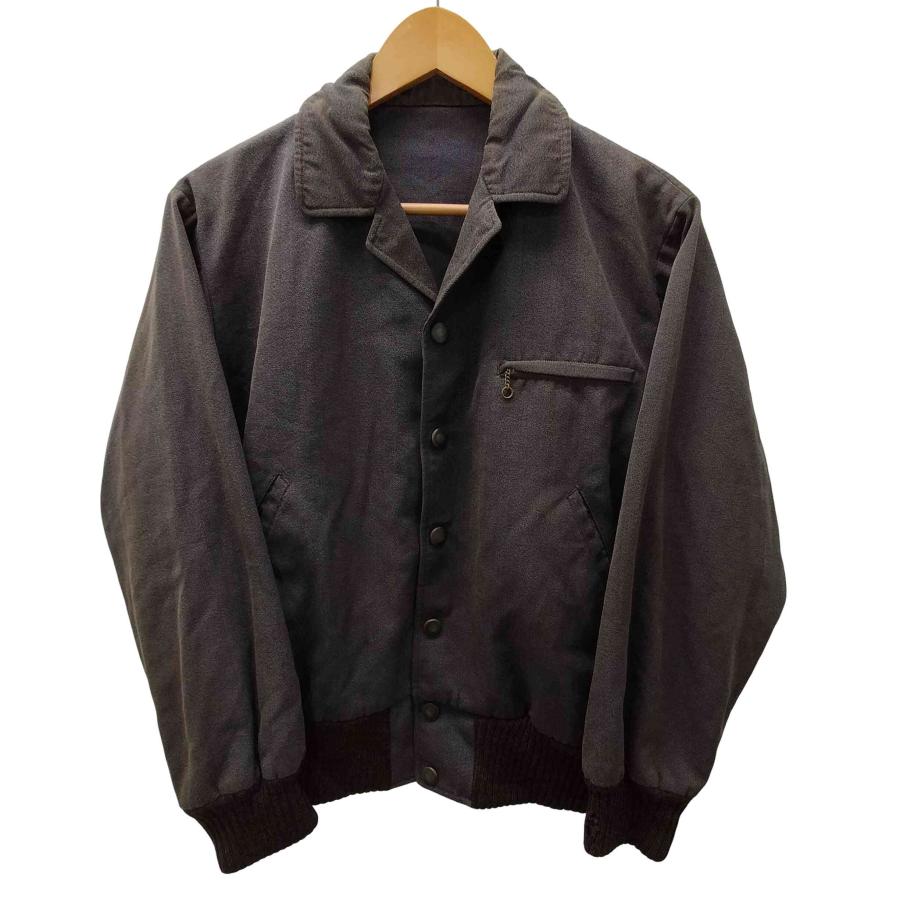 USED古着(ユーズドフルギ) YKK チェーンジップ 裏地ストライプ 開襟オープンカラー スナップボタン ドライバーズ ジャケット ブルゾン メンズ 表記無 【中古】【ブランド古着バズストア】 USED古着(ユーズドフルギ) YKK チェーンジップ 裏地ストライプ 開襟