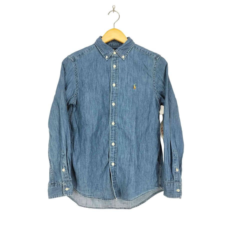 【美品✨】ラルフローレン　デニムシャツ　ポニー刺繍　ダンガリー　インディゴ　Ｌ RALPH LAUREN(ラルフローレン) ポニー刺繍デニムBDシャツ メンズ L
