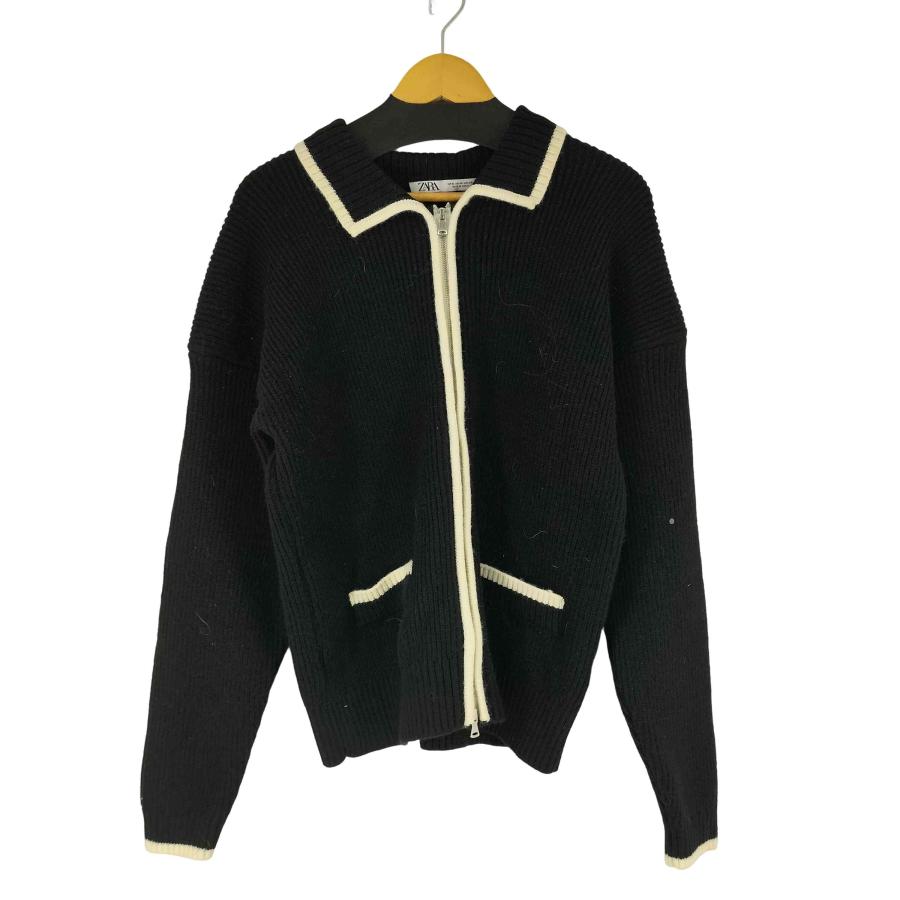 ZARA（ザラ） コントラストジップアップカーディガン メンズ import：M