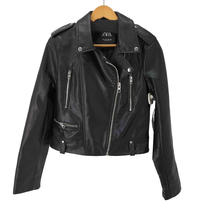 ZARA（ザラ） フェイクレザー ダブル ライダースジャケット レディース