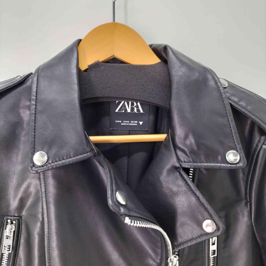 ZARA（ザラ） フェイクレザー ダブル ライダースジャケット レディース