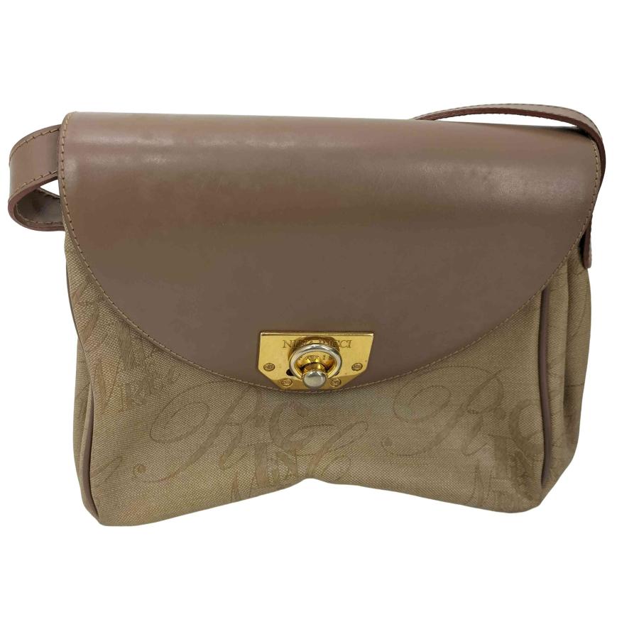 希少モデル イタリア製 NINA RICCI ショルダーバッグ ハンドバッグ NINA RICCI（ニナ・リッチ） イタリア製 モノグラム 総柄 レザー